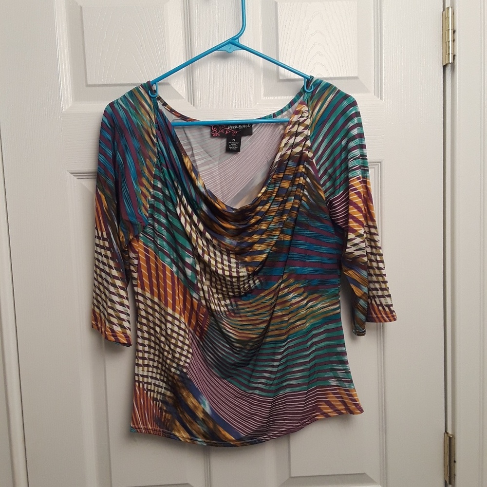 Peck & Peck Geometric Print Top